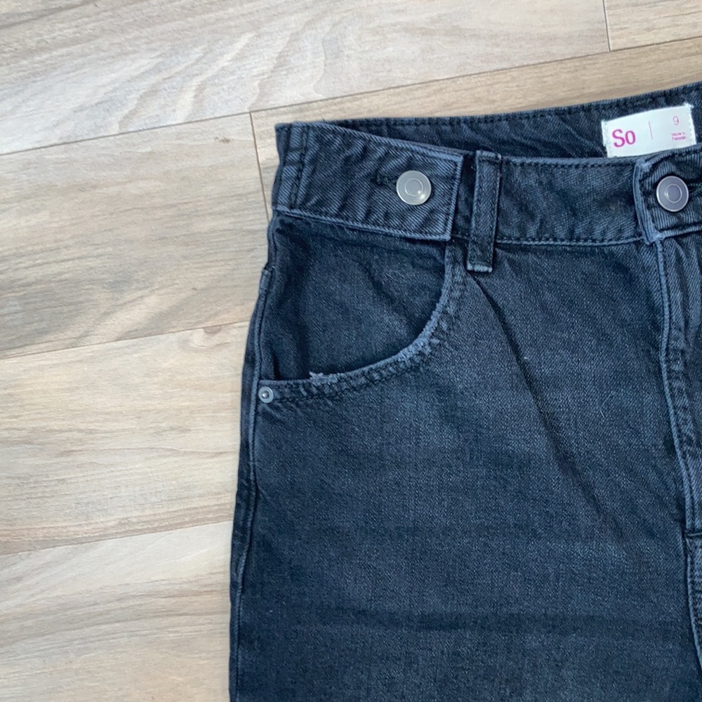 SO high rise black denim jean short 8 in inseam size 13 jrs - Picture 9 of 13